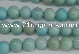 CLR350 15.5 inches 4mm round dyed larimar gemstone beads