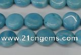 CLR360 15.5 inches 10mm flat round dyed larimar gemstone beads