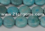 CLR361 15.5 inches 12mm flat round dyed larimar gemstone beads