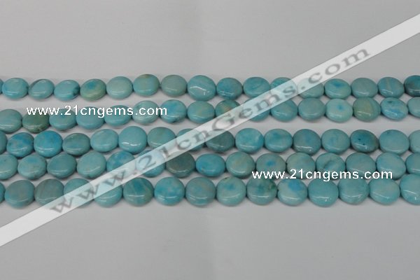 CLR361 15.5 inches 12mm flat round dyed larimar gemstone beads