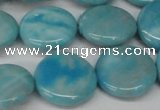 CLR364 15.5 inches 18mm flat round dyed larimar gemstone beads