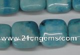 CLR382 15.5 inches 14*14mm square dyed larimar gemstone beads