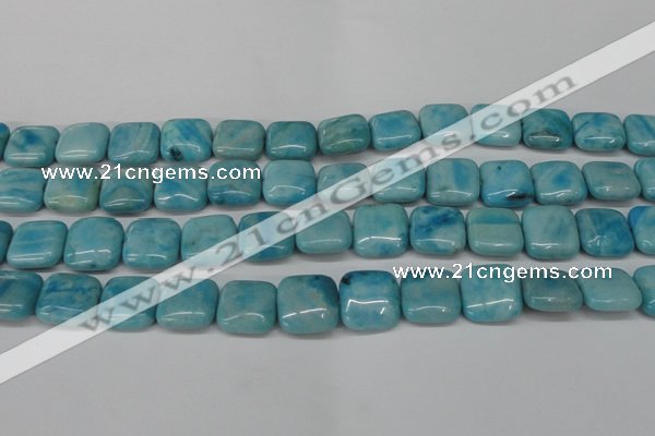 CLR382 15.5 inches 14*14mm square dyed larimar gemstone beads