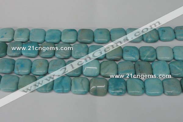 CLR383 15.5 inches 16*16mm square dyed larimar gemstone beads