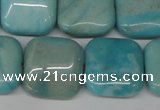 CLR384 15.5 inches 18*18mm square dyed larimar gemstone beads