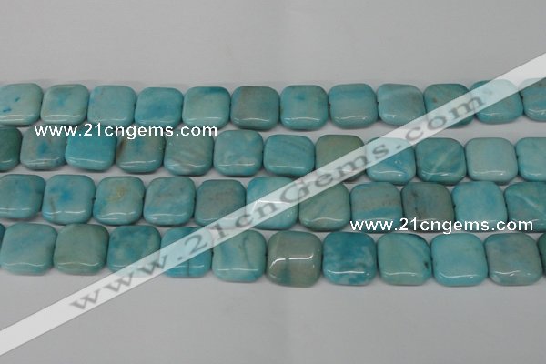 CLR384 15.5 inches 18*18mm square dyed larimar gemstone beads