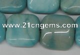 CLR385 15.5 inches 20*20mm square dyed larimar gemstone beads