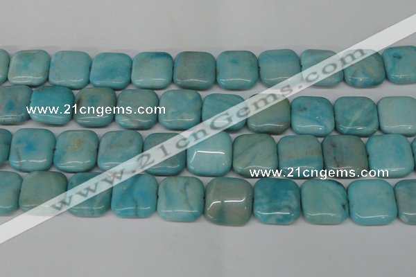 CLR385 15.5 inches 20*20mm square dyed larimar gemstone beads