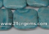 CLR386 15.5 inches 25*25mm square dyed larimar gemstone beads