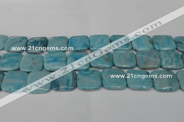 CLR386 15.5 inches 25*25mm square dyed larimar gemstone beads