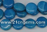 CLR410 15.5 inches 10mm flat round dyed larimar gemstone beads