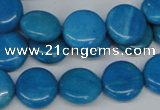 CLR411 15.5 inches 12mm flat round dyed larimar gemstone beads