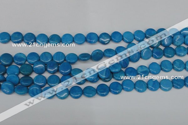 CLR411 15.5 inches 12mm flat round dyed larimar gemstone beads