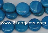 CLR412 15.5 inches 14mm flat round dyed larimar gemstone beads