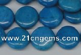 CLR413 15.5 inches 16mm flat round dyed larimar gemstone beads