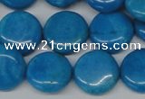 CLR414 15.5 inches 18mm flat round dyed larimar gemstone beads