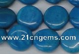 CLR415 15.5 inches 20mm flat round dyed larimar gemstone beads