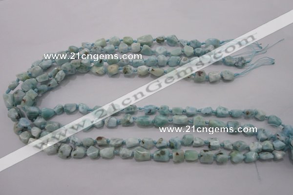 CLR46 15.5 inches 6*7mm – 10*12mm nuggets natural larimar beads