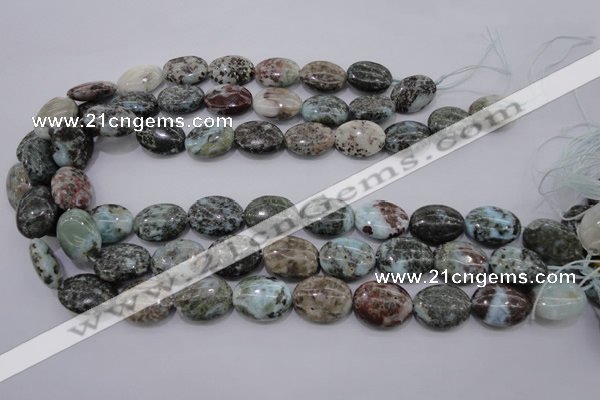 CLR56 15.5 inches 15*20mm oval natural larimar gemstone beads