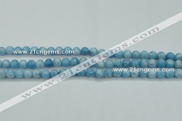 CLR601 15.5 inches 6mm round imitation larimar beads wholesale