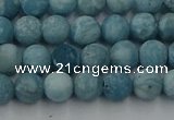 CLR611 15.5 inches 6mm round matte imitation larimar beads