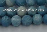 CLR612 15.5 inches 8mm round matte imitation larimar beads