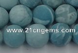 CLR614 15.5 inches 12mm round matte imitation larimar beads