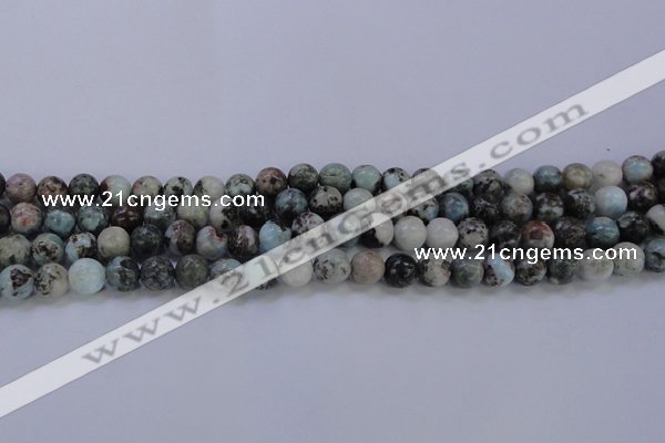 CLR62 15.5 inches 8mm round natural larimar gemstone beads