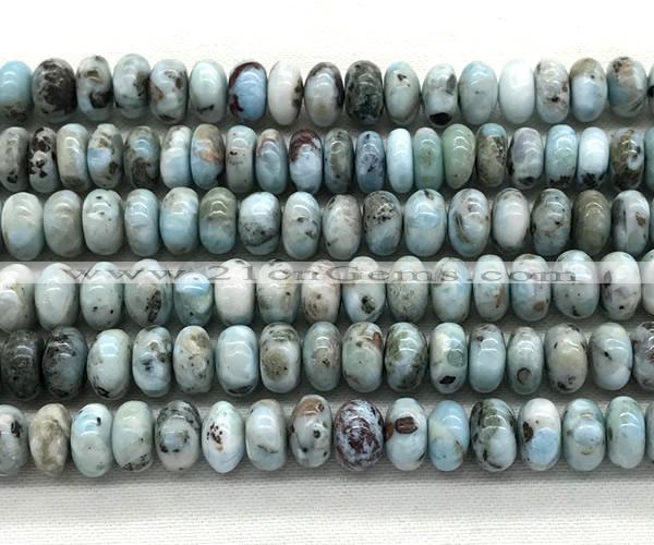 CLR628 15.5 inches 6*10mm rondelle larimar gemstone beads