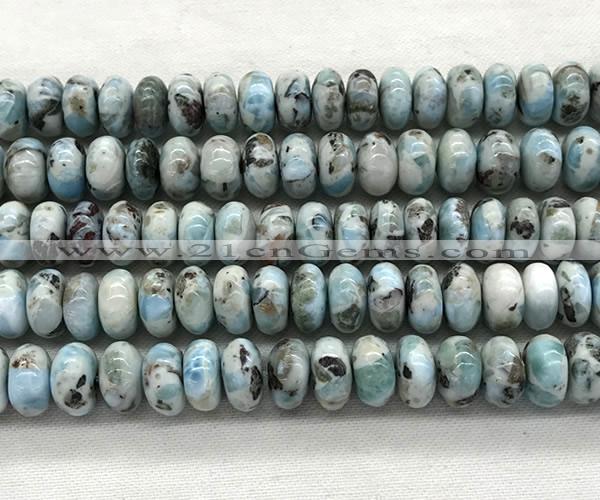 CLR629 15.5 inches 6*12mm rondelle larimar gemstone beads