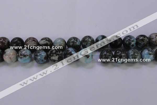 CLR65 15.5 inches 14mm round natural larimar gemstone beads