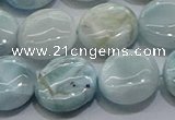 CLR85 15.5 inches 12mm flat round larimar gemstone beads