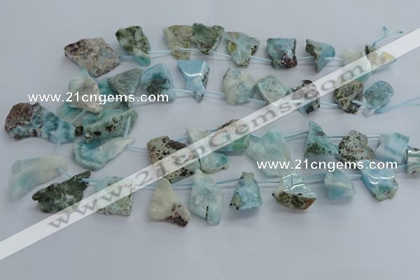 CLR90 Top drilled 15*20mm - 25*35mm freeform larimar beads