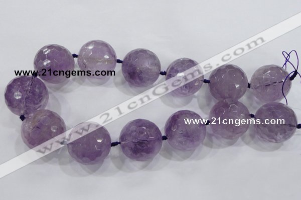 CLS01 15.5 inches 30mm faceted round large amethyst gemstone beads