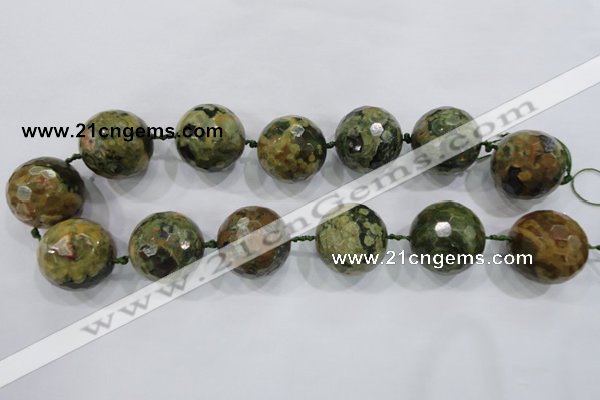 CLS05 15.5 inches 30mm faceted round large peacock gemstone beads