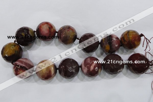 CLS07 15.5 inches 30mm faceted round large mookaite gemstone beads