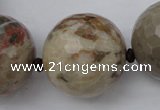 CLS08 15.5 inches 30mm faceted round large chrysanthemum agate beads