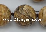 CLS10 15.5 inches 30mm faceted round large picture jasper beads