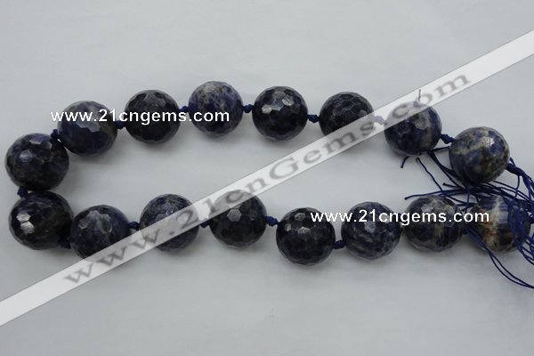 CLS100 15.5 inches 25mm faceted round large sodalite gemstone beads