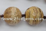 CLS101 15.5 inches 25mm faceted round large picture jasper beads