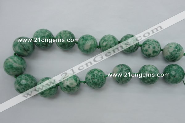 CLS102 15.5 inches 25mm faceted round large Qinghai jade beads