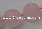 CLS103 15.5 inches 25mm faceted round large rose quartz beads