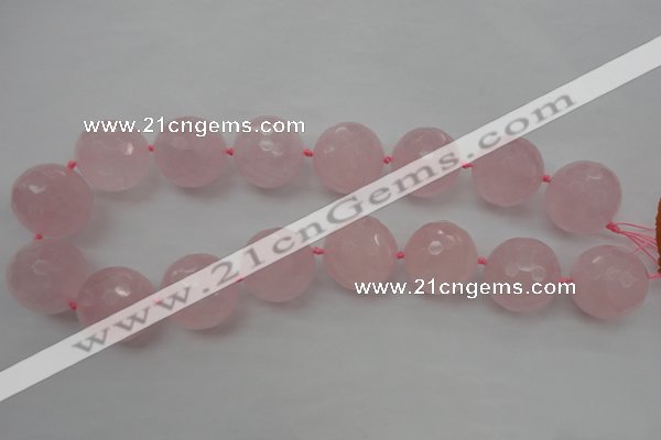 CLS103 15.5 inches 25mm faceted round large rose quartz beads