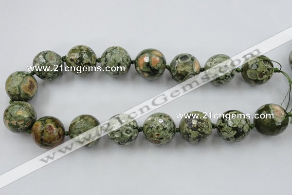 CLS106 15.5 inches 25mm faceted round peacock gemstone beads