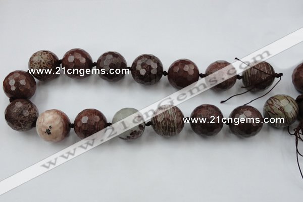 CLS109 15.5 inches 25mm faceted round red artistic jasper beads