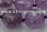 CLS110 15.5 inches 25mm faceted round large amethyst gemstone beads