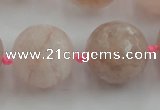 CLS111 15.5 inches 25mm faceted round large pink quartz beads