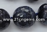 CLS12 15.5 inches 30mm faceted round large blue dumortierite beads