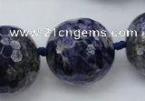 CLS14 15.5 inches 30mm faceted round large sodalite gemstone beads