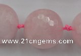 CLS15 15.5 inches 30mm faceted round large rose quartz beads